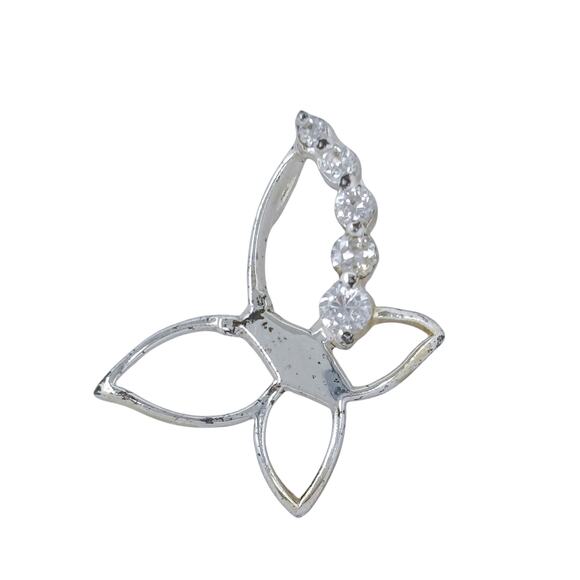 Estate Sterling Silver 925 Cubic Zirconia Butterfly - Picture 3 of 9